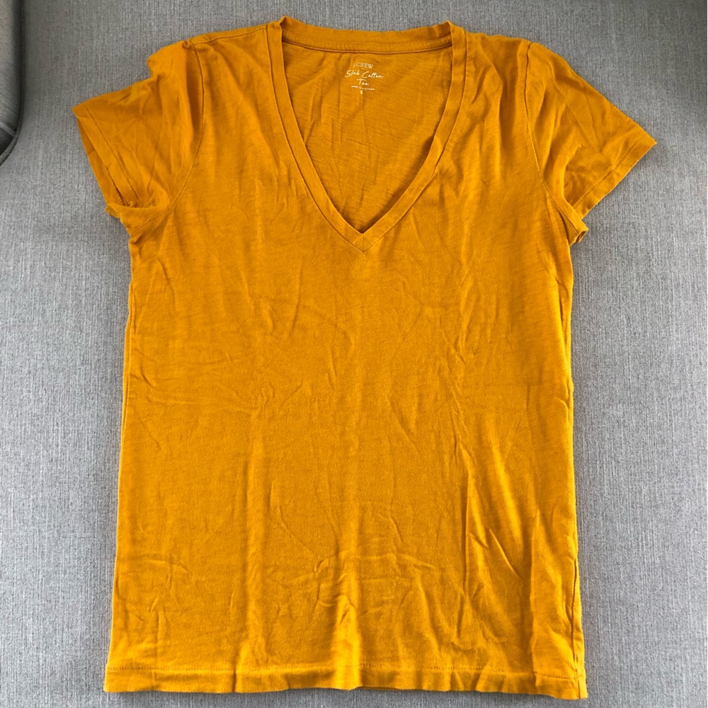 J crew slub cotton v neck t shirt